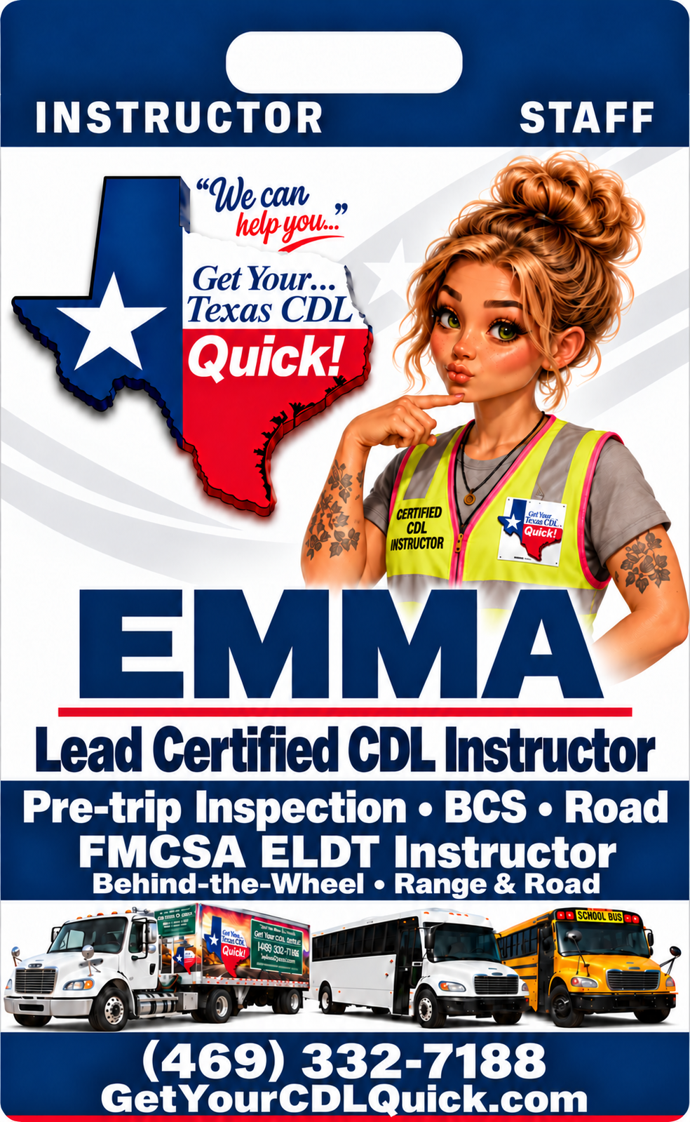 Emma — Lead CDL Instructor staff badge